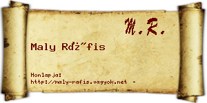 Maly Ráfis névjegykártya